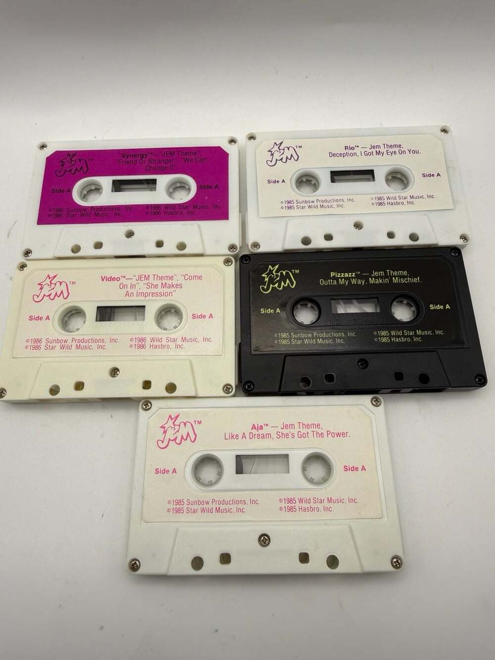 Hasbro Jem and the Holograms Vintage Cassette Tapes Lot of 5 1985 1986